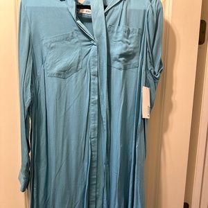 Sky blue belted dress